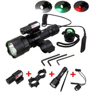 Predator-Hunting-Flashlight-Red-Laser-Dot-Sight-Scope-Red-Green-LED-Barrel-Mount