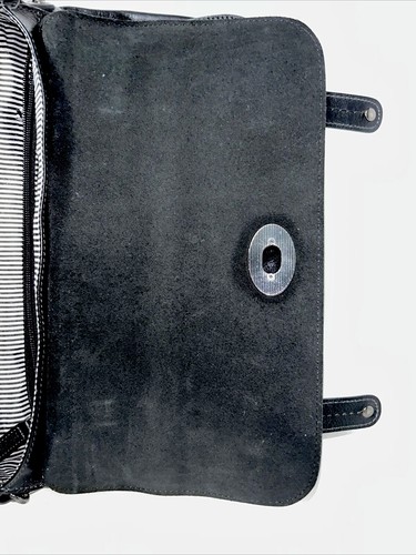 Picard Black Pebbled Leather Briefcase Euc - Picture 9 of 9