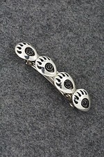Onyx  Sterling Silver Hair Barrette - Virginia Long