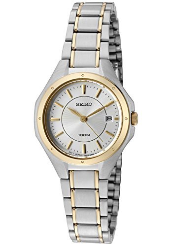 NEW! Seiko SXDE14 Two-Tone Stainless Steel Date Analog Women's