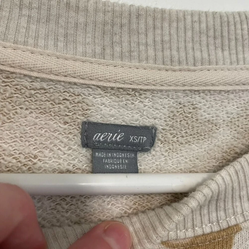 Sudadera AERIE AMERICAN EAGLE Desierto De Gran Tamaño Crema Leopardo Guepardo Túnica XS Foto 2 de 4