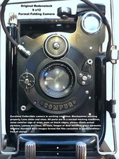 Rodenstock 9x12 Folding Plate German Camera with Doppel Anastigmat Eurynar Lens