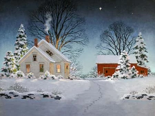 Christmas Star by Fred Swan Fine Art Print Country Winter Snow Landscape 13x19
