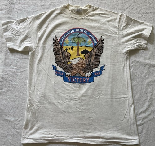 VTG 1991 Max Tees Operation Desert Storm 2 Sided T-Shirt Beefy-T XL Thunder - Picture 2 of 14