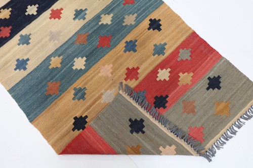 9 ft Hallway Tribal Runner kilim Afghan Hand Knotted Wool Bedroom Kilim - Picture 9 of 9