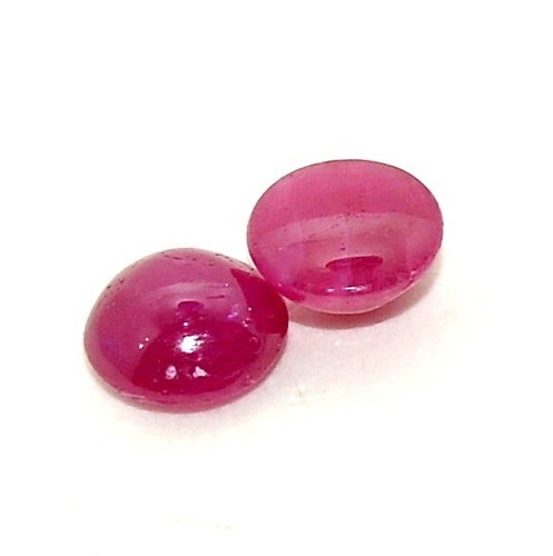 5.75 mm Certified Natural Ruby Round Cabochon Pair 1.79 CTS Loose Gemstones - Picture 7 of 8