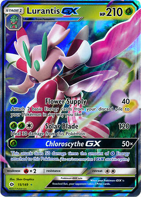 Lurantis GX 15/149 Sun & Moon ULTRA HOLO RARE PERFECT MINT! Pokemon