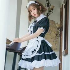 Donna Francese Cameriera Costume Vestito Cameriera Uniforme Taglie Comode