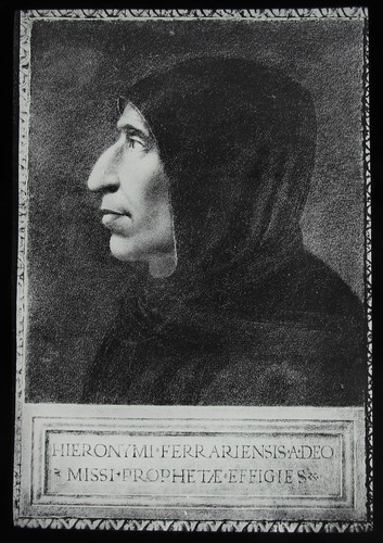 Glass Magic Lantern Slide PORTRAIT OF GIROLAMO SAVONAROLA C1890 PHOTO MONK