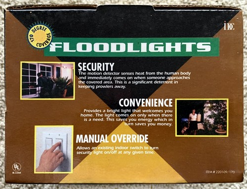 FLOODLIGHTS - Motion Detector 2-bulb Security w/170 degree coverage - Brand New - Picture 3 of 3