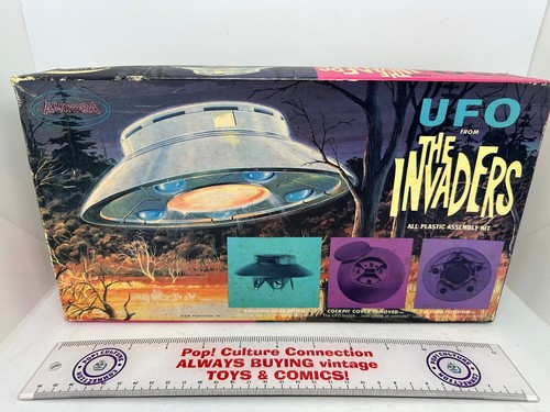 Vintage 1968 Aurora The Invaders UFO Modellbausatz ungebaut seltene Erstveröffentlichung