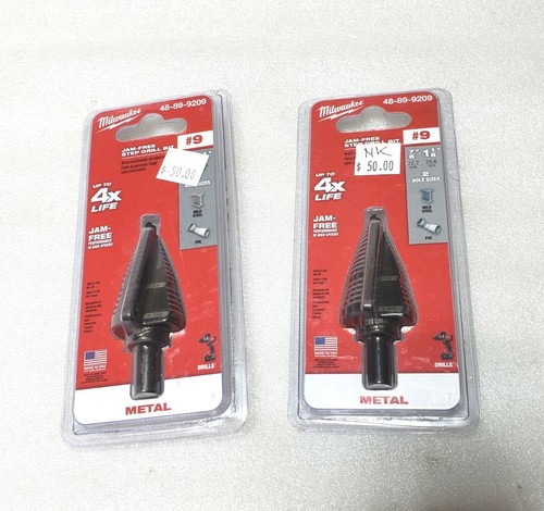 3 Pcs. Milwaukee 48-89-9209 #9 Step Drill Bit 7/8" ~ 1-1/8" Jam-Free & 4x Life - Picture 6 of 6