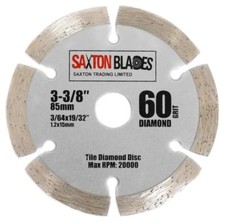 Saxton 85mm Diamond Tile Circular Saw Blade for Worx Worxsaw Bosch Makita Ryobi 
