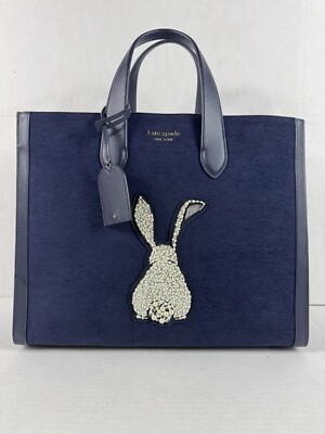 New Kate Spade Manhattan Bunny Tote -Embellished Pearl-Large- Year Of The Rabbit