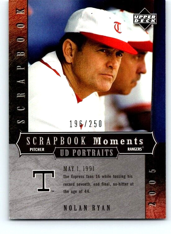 2005 UD Portraits Scrapbook Moments #SM-NR Nolan Ryan #/250 047-H