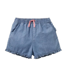 BODEN Pull-on Lined Shorts - Washed Chambray - NWT Girls 13y