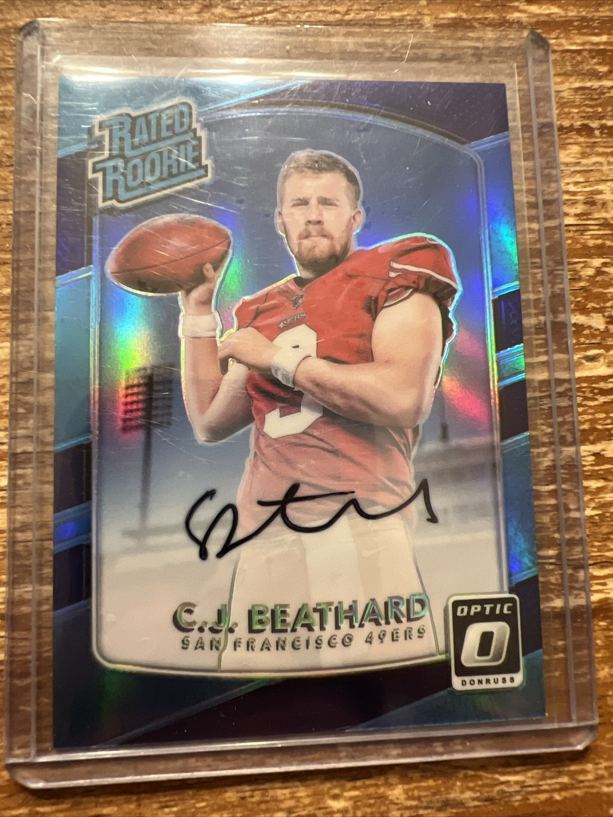 2017 Donruss Optic RC Blue Auto CJ Beathard 16/35 Rare $$ Jags