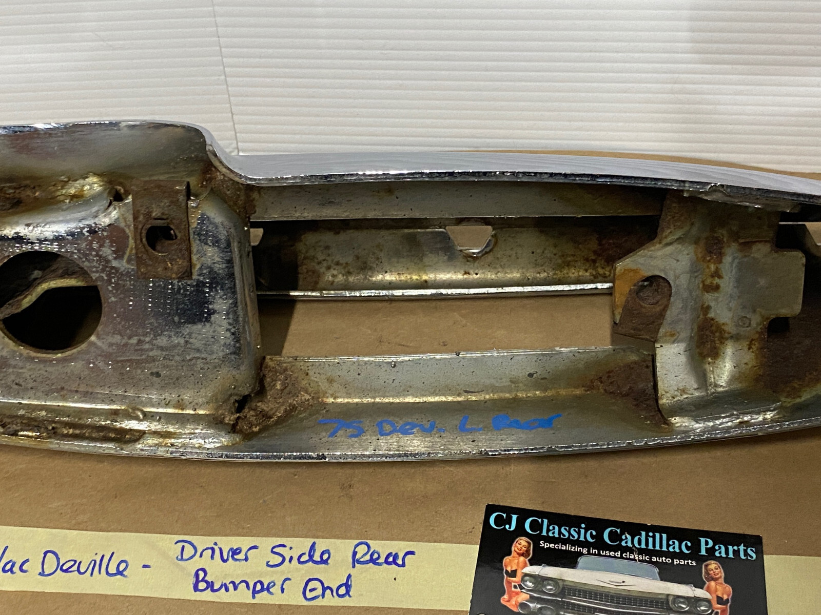 OEM 75 Cadillac Deville LEFT DRIVER SIDE BACK REAR CHROME BUMPER END | eBay