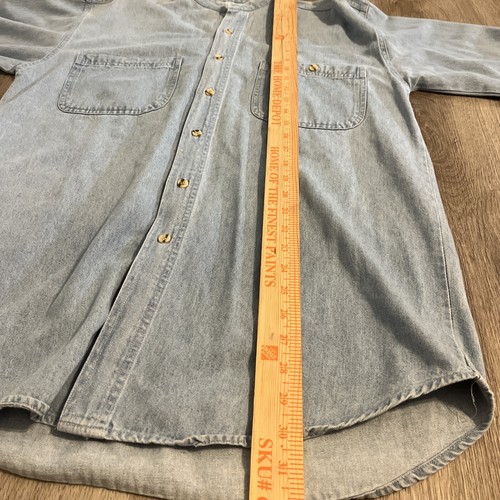Cactus Clothing Men’s Medium Light Wash Denim Button Front Shirt - Picture 10 of 12