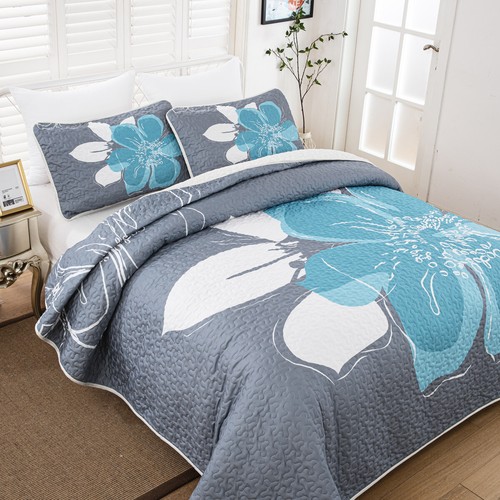 Soft Coverlet Quilted Bedspread Sets Queen Size Bedding Set Comforter Throw Rug - Picture 12 of 93