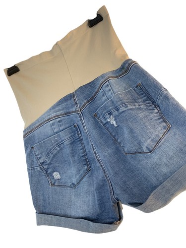 Lot Of 2 Maternity Denim Shorts Bella Vida & Evermore Small 9067 EUC - Picture 10 of 11