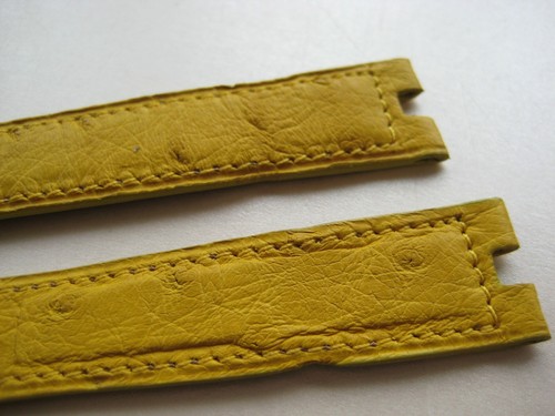 GENUINE MUST DE CARTIER WATCH STRAP BAND 16 x 14mm YELLOW OSTRICH SKIN LEATHER - Picture 4 of 10