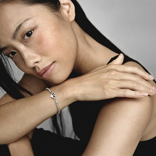 Charm bracciale con chiusura a cuore infinito - Argento 925 16/17/18/19/20/21cm - Immagine 4 di 4