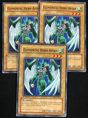 YUGIOH ELEMENTAL HERO DP1-EN001 1ST COMMON X3 (NM)