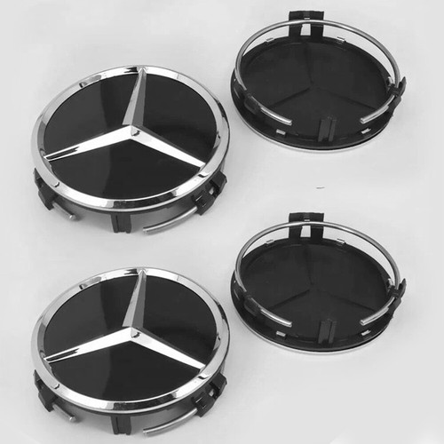 4x 75MM Für Mercedes Benz Nabendeckel Felgendeckel Radkappe Emblem DE+++ - Bild 3 von 5