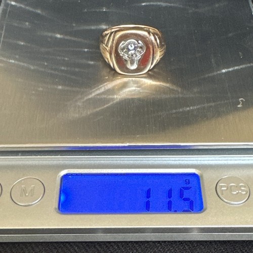 Vintage BPOE 10K Gold Ring with Small Diamond Elks Lodge Size: 9 3/4, 11.5gm - Picture 8 of 8