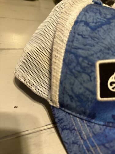 Real Tree Fishing Hat Cap Fitted Blue White Mesh Workwear Mens (MS) - Picture 3 of 5