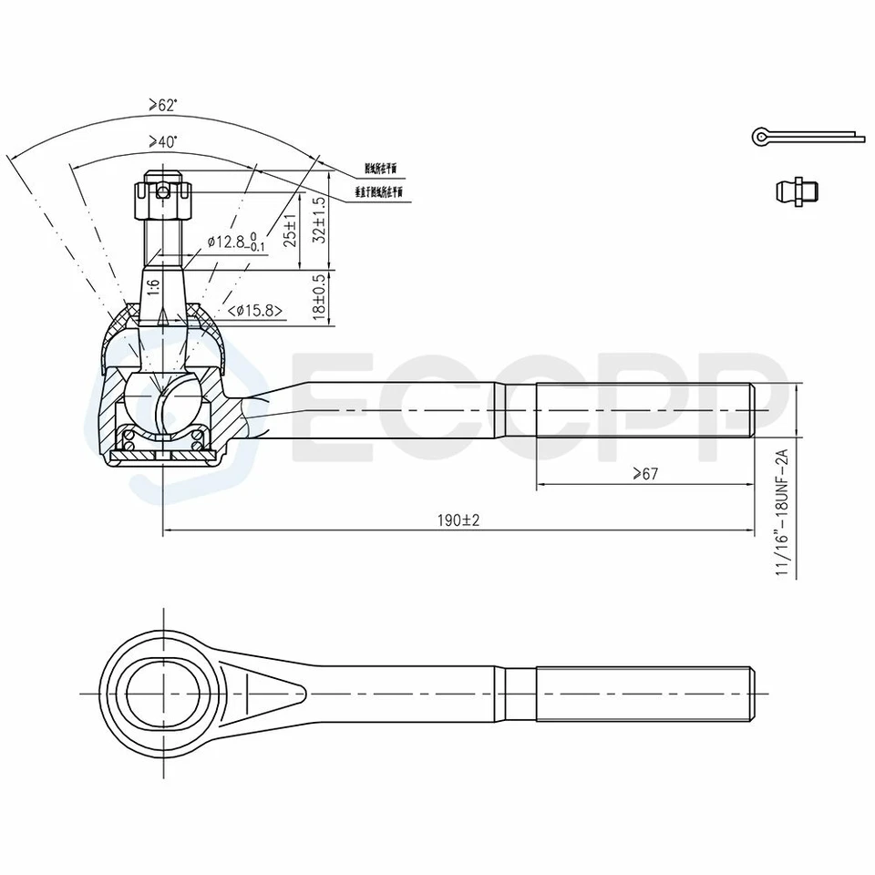 13x para Chevy GMC C1500 C2500 1988-1991 92 barras de amarre delanteras rótulas brazo loca Foto 3 de 4