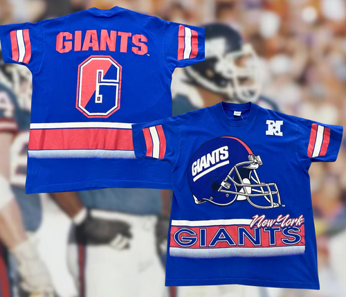 New York Giants T-Shirt Erwachsene L 90er Salem Sportswear All Over Print NFL Vintage
