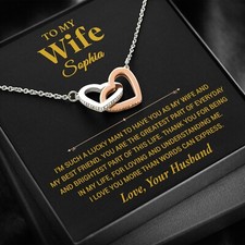 Custom To My Wife Necklace , Anniversary Gift Wife , Valentines Gift for Wife