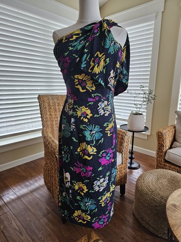 Emanuel Ungaro 80er Jahre Vintage Seide Blumen Kleid Damengröße 10 hergestellt in Italien - Bild 8 von 20