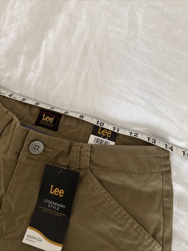 NWT Lee Shorts Women's Size 6 Khaki Brown Chino Bermuda Regular Fit Safari - Picture 11 of 14
