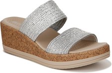 BZees Women's Resort Cork Wedge Strappy Sandal