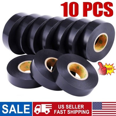Electrical Tape Wiring Harness wire (10-Pack, Black, 3/4'' W x 20ft L) auto truck