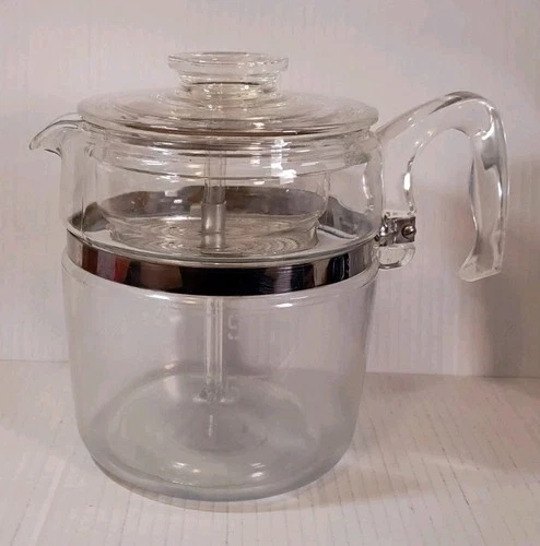 Vintage Pyrex Flameware 6-9 Cup Coffee Pot  #7759-B Complete Made in USA