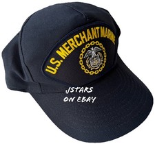 US MERCHANT MARINE BASEBALL CAP NAVY BLUE TRUCKER HAT MADE IN USA NEW NOS