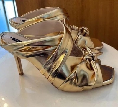 ZARA WOMAN  Gold LAZO MULE  SANDALS  SIZE 9 (6815/092) NEW