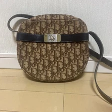 Christian Dior Trotter Canvas Leather Shoulder Bag Purse Brown Logo MBb1529