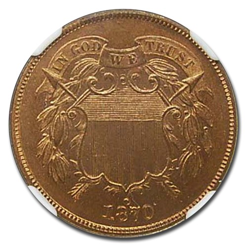 1870 Two Cent Piece PF-66+ NGC (Red) - Picture 2 of 3