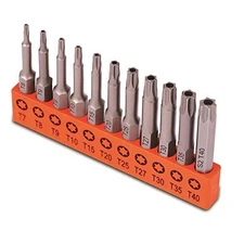 11-Piece Tamper Resistant Star Bit Set, S2 Steel T7-T40 Security Torx Bits