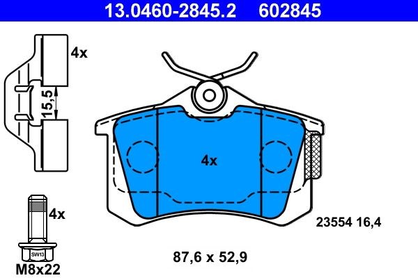 Bremsbelagsatz Scheibenbremse ATE 13.0460-2845.2 (1Satz-1Stk)-image