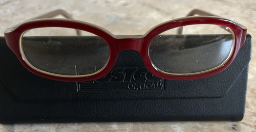 Vintage la Eyeworks Eyeglasses Frames TEXAS 759 Brown Red Oval 48-19-130 - Picture 2 of 9