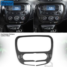 3pcs Real Carbon Fiber Center Console Ac Cd Panel Cover Trim For Kia Soul 14-19