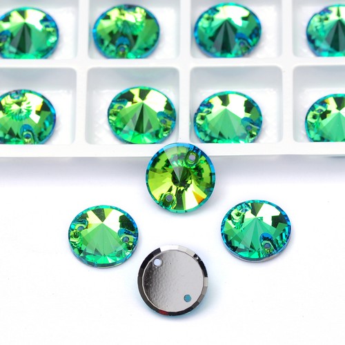 Glass K9 Rivoli Round Sew On Rhinestone Flatback DIY Sewing Crafts Applie Sewing - Picture 36 of 39