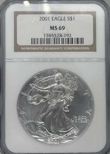 2001 American Silver Eagle Coin - NGC MS69