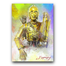 C-3Po #12 Art Card Limited 47/50 Edward Vela Signed (Movies Star Wars)
